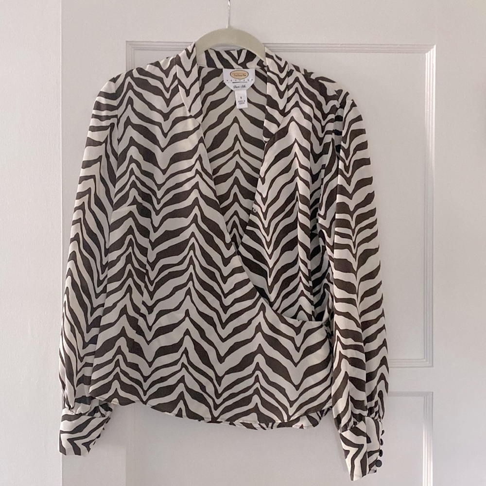 Talbots Zebra Print Blouse - Black and White